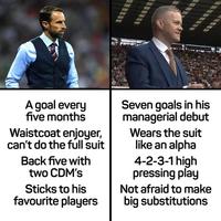 A goal every five months Waistcoat enjoyer, can't do the full suit Back five with two CDM's Sticks to his favourite players Seven goals in his managerial debut Wears the suit like an alpha 4-2-3-1 high pressing play Not afraid to make big substitutions