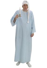 Guy in Striped Nightcap, Nightgown & Candle Stick Holder Costume