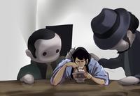 "Goemon sheds tears of emotion after being served Japanese food for the first time in six months..."