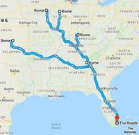 SKA es ANSAS Rome O OKLAHOMA KAS Austin Dallas Antonio EON AULIPAS Kansas City IOWA Houston Rome O MISSOURI ARKANSAS QRome ILLICOIS LOUISIANA MISSISSIPPI New Orleans Gulf of Mexico INDIANA Indianapolis ORome KENTUCKY Nashville TENNESSEE ALABAMA OHIO O Rome WEST VIRGINIA GEORGIA PENNSYLVA Jacksonville VIRGINIA NORTH CAROLINA Charlotte SOUTH CAROLINA MARYL Crlando Tampa FLORIDA O The Roads The Bahamas