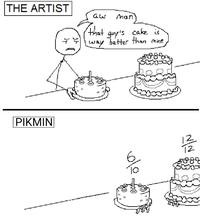 THE ARTIST PIKMIN QW Man that cake is guy's way better than mine 70 12 12