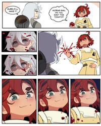 SURE, I'LL HAVE IT. MIORINE-SAN, DO YOU WANT THIS TOMATO?