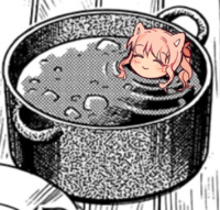 Fanart of mizuki akiyama getting cooked in soup by silcerfof