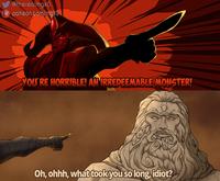 @therealmgx0 patreon.com/mqx0 YOU'RE HORRIBLE! AN IRREDEEMABLE MONSTER! Oh, ohhh, what took you so long, idiot?