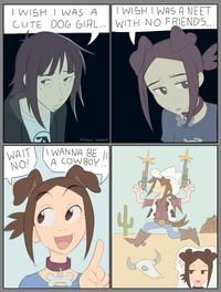 I WISH I WAS A CUTE DOG GIRL... WAIT NO! HITSUJI GOODS I WANNA BE II A COWBOY DO! I WISH I WAS A NEET WITH NO FRIENDS...