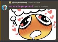 @joanisjermaposting Testicular cancer not an ai langualge modl Today at 10:44 AM