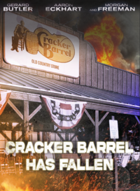 GERARD BUTLER AARON ECKHART Cracker Barrel OLD COUNTRY STORE MORGAN AND FREEMAN CRACKER BARREI HAS FALLEN