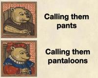 400 Calling them pants Calling them pantaloons