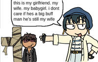 this is my girlfriend. my wife. my babygirl. i dont care if hes a big buff man he's still my wife MAAKON H 40