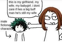 this is my girlfriend. my wife. my babygirl. i dont care if hes a big buff man he's still my wife male fictional characte ↳ 68
