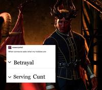 rosecrystal When someone asks what my hobbies are Betrayal Serving C---