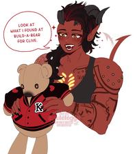 LOOK AT WHAT I FOUND AT BUILD-A-BEAR FOR CLIVE. t K Uu ART BY @uulelogou DONOT REUSE OR REPOST