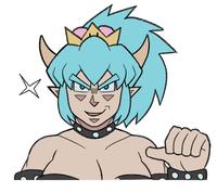 Now with blue hair