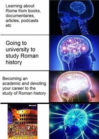 Learning about Rome from books, documentaries, articles, podcasts etc Going to university to study Roman history Becoming an academic and devoting your career to the study of Roman history AGE Microsoft THE RISE OF ROME ΕΥΡΑ Ν S Τ Ο Ν
