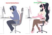 Incorrect Gaming Posture Correct Gaming Posture S 5