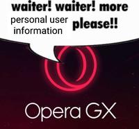 waiter! waiter! more personal user please!! information Opera GX