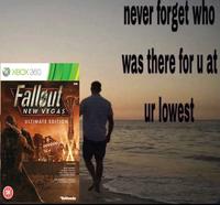l 1666 18 XBOX 360. Fallout NEW VEGAS. ULTIMATE EDITION MEDCOM NEW MAIN PAL 38 INCLUDES: DEAD MONEY™ HONEST HEARTS OLD WORLD BLUES LONESOME ROAD™ GUN RUNNERS ARSENAL" COURIER'S STASH™ "Bethesda never forget who was there for u at ur lowest