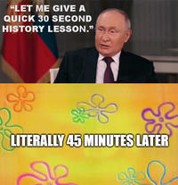 "LET ME GIVE A QUICK 30 SECOND HISTORY LESSON.” E LITERALLY 45 MINUTES LATER S S