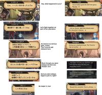 トラヴィス なぁ、いったい何があったんだ トラヴィス 解放軍で一緒に戦ってくれ ベレンガリア 本気も本気さトラヴィス 三角獣傭兵団はここで解散だ ブルーノ ほとんどお前が言い出しっぺだろ トラヴィス お前だって 結構乗り気だったじゃないか ブルーノ しゃあねえ Hey, what happened to you? Let's fight together as part of the Liberation. As serious as serious gets, Travis. The Tricorns will disband here. Even though you were always the first one thinkin' of it! And you were always eagre to join in, right? No helpin' it, huh Travis You've taken quite the fall from grace, big guy. Travis ...Join us, Bruno. Spill their blood under the Liberation's banner. Berengaria Serious as a slashed throat. The Tricorns ride no further. You're the one who was squeezin' out half-brained ideas like they was yesterday's lunch. Harsh words from the man who thinks hatching a plan means a trip to the chicken coop. Bruno Missed this somethin' fierce, y'know. 国