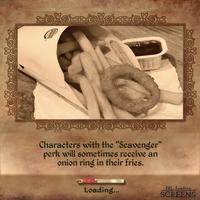 ON Characters with the "Scavenger" perk will sometimes receive an onion ring in their fries. Loading... IRL Loading SCREENS