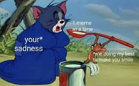 your* sadness 1 meme at a time *me doing my best to make you smile