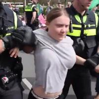Greta Thunberg Getting Arrested Breasts Photoshopped Image