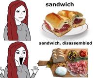 امل sandwich sandwich, disassembled