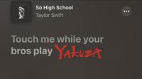 So High School Taylor Swift Touch me while your bros play YAKUZA