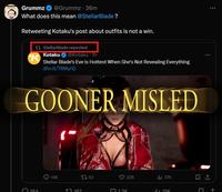 WANTED Grummz @Grummz .36m What does this mean @StellarBlade? Retweeting Kotaku's post about outfits is not a win. t StellarBlade reposted K Kotaku @Kotaku .1h Stellar Blade's Eve Is Hottest When She's Not Revealing Everything dlvr.it/T6MyrQ GOONER MISLED 164 146 167 ר1 153 13K 228 37K 15K 个