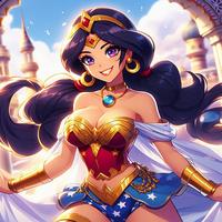 seems a combination of "Wonder Woman" and "anime" in the prompt can get you the boin boin