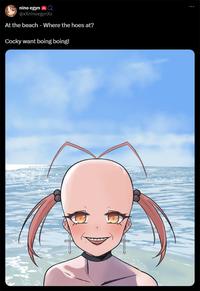 nino egyn @xxninoegynXx At the beach - Where the hoes at? Cocky want boing boing!