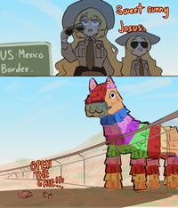 US-Mexic Border. Sweet sunny Jesus. OPEN THE GATE!!! है ही LIL WA