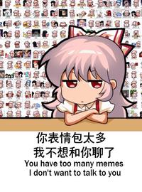 你表情包太多 我不想和你聊了 You have too many memes I don't want to talk to you