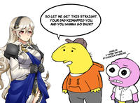 SO LET ME GET THIS STRAIGHT. YOUR DAD KIDNAPPED YOU. AND YOU WANNA GO BACK? CHARLIE I THINK SHE HAS STOCKHOLM SYNDROME