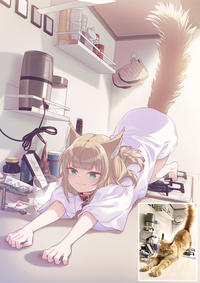 キッチンでのび～🐈🐾 