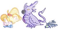 literally so adorable i had to give her some friends hamus, birdley and sylaxipede