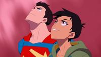 Lois and Clark flying