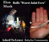 Elon Rolls "Worst Joint Ever" Musk Asked To Leave Babyfur Community