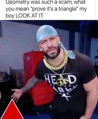 Geometry was such a scam, what you mean "prove it's a triangle" my boy LOOK AT IT. HED BL