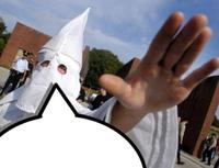 Klansman speech bubble