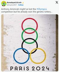 BoredApe6328.eth @Daybed NFT Follow Anthony Ammirati might've lost the #Olympics competition but he already won the genetic lottery... PARIS 2024 X