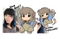 HAIR BLUE! 0 Hidden underneath!