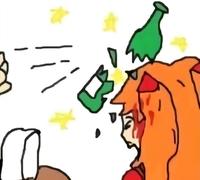 Asuka getting hit with bottle