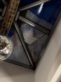 Skylight that the twink fell through at the lesbian Bushwick rooftop party