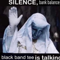 SILENCE, bank balance black band tee is talkin