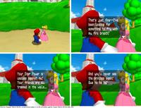 In Super Mario 64 DS, Peach only appears in cutscenes. Placing her in a level to interact with her during gameplay reveals that she says Bowser's final boss speech when talked to.

in fact, it is number 208 (D0 in hexadecimal) which is a number that is completely unremarkable and as such had to be set by the developers instead of being some kind of default. 