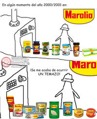Marolio is an Argentine food brand. They produce a wide variety of food products, something their most famous jingle certainly boast with pride.

<iframe width="560" height="315" src="https://www.youtube-nocookie.com/embed/Hs9nDIXlyTU" title="YouTube video player" frameborder="0" allow="accelerometer; autoplay; clipboard-write; encrypted-media; gyroscope; picture-in-picture; web-share" referrerpolicy="strict-origin-when-cross-origin" allowfullscreen></iframe>

The meme bothered to order the food products in the order they are mentioned in the jingle (the order to follow being right to left, top to bottom).
