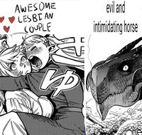 AWESOME ♥ LESBIAN COUPLE ゆ evil and intimidating horse