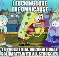 I F------ LOVE THE OMNICAUSE IUPHOLD TOTAL UNCONDITIONAL SOLIDARITY WITH ALL STRUGGLES