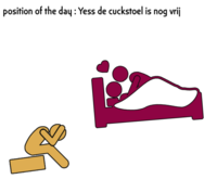 position of the day: Yess de cuckstoel is nog vrij